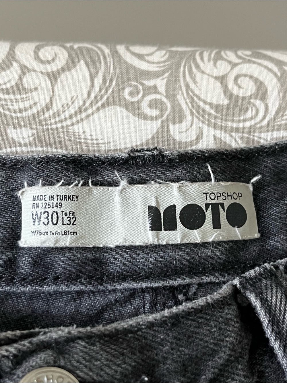 Topshop Black Wash High-Rise Wide-Leg Cropped Raw Edge Jeans